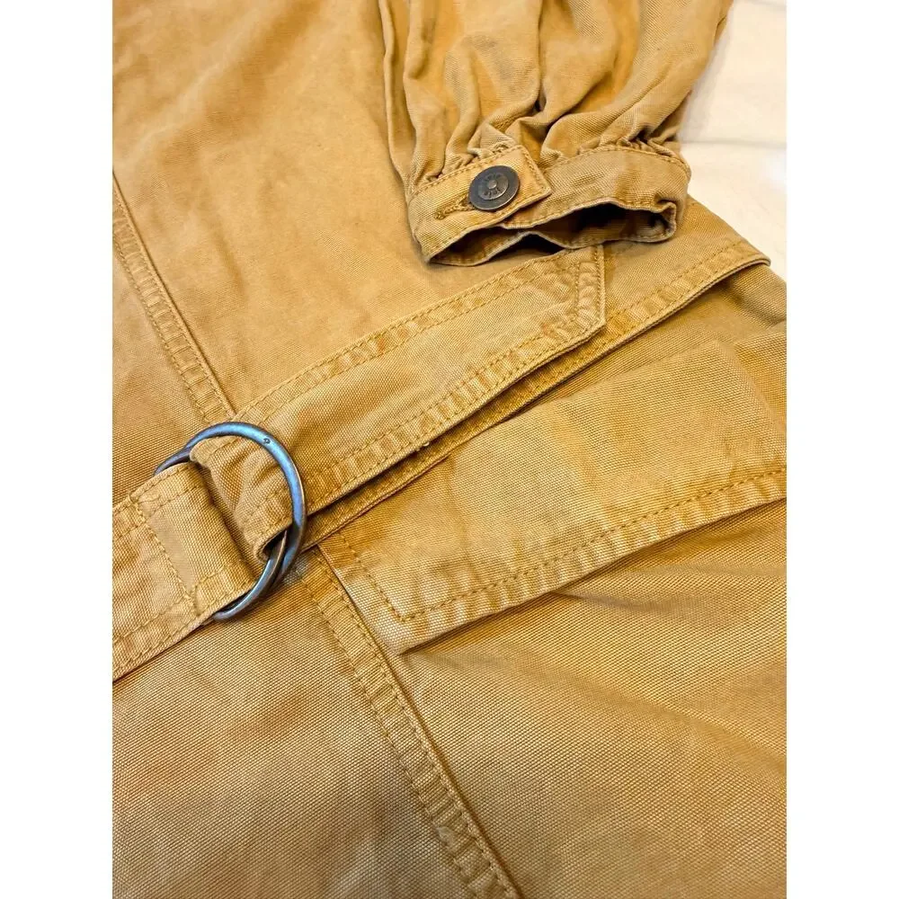 Joie Women’s Small Mustard Utility Belted Mini Dress Cotton